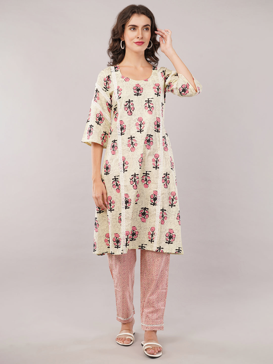 A line cotton pink set