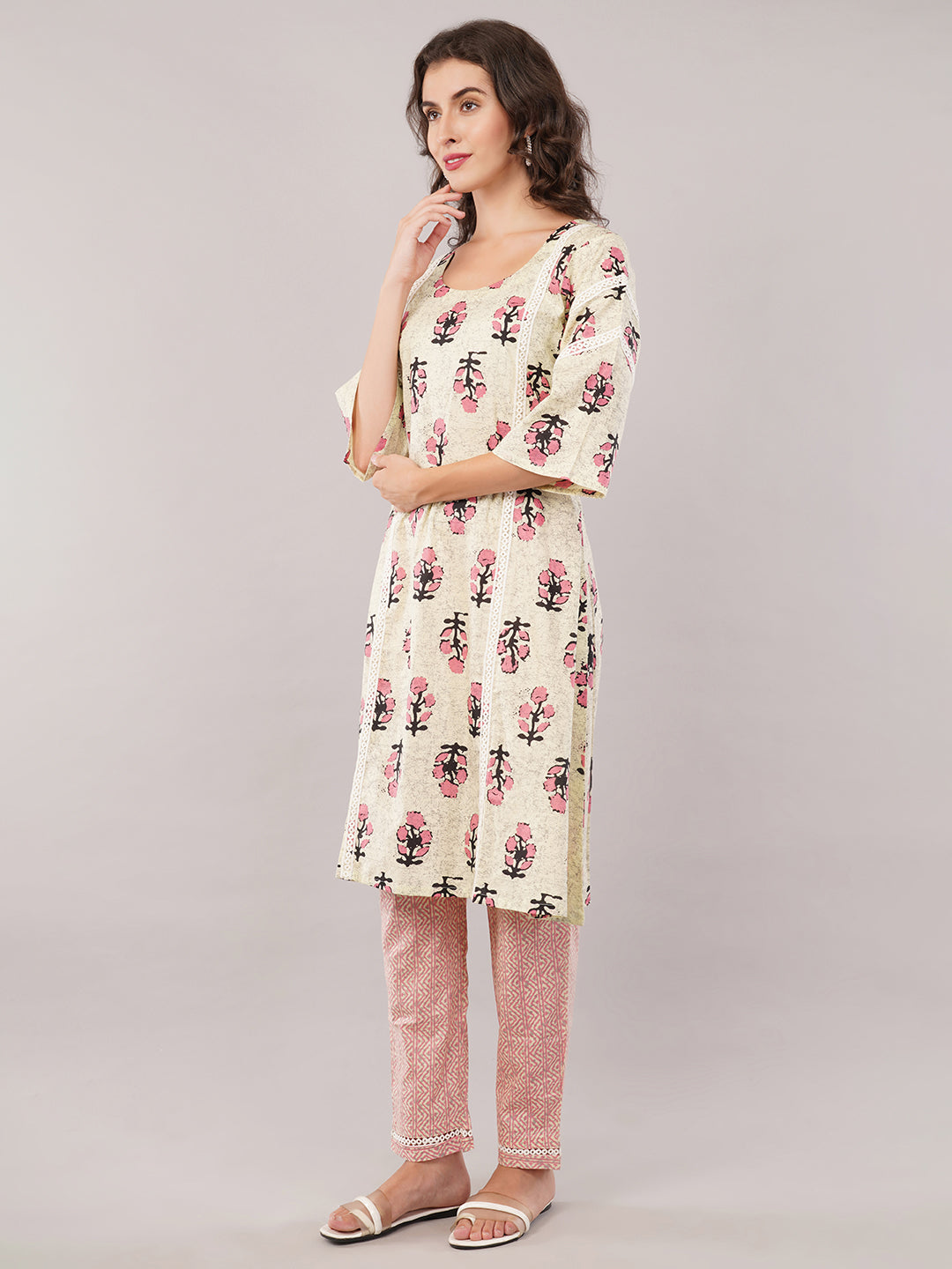 A line cotton pink set