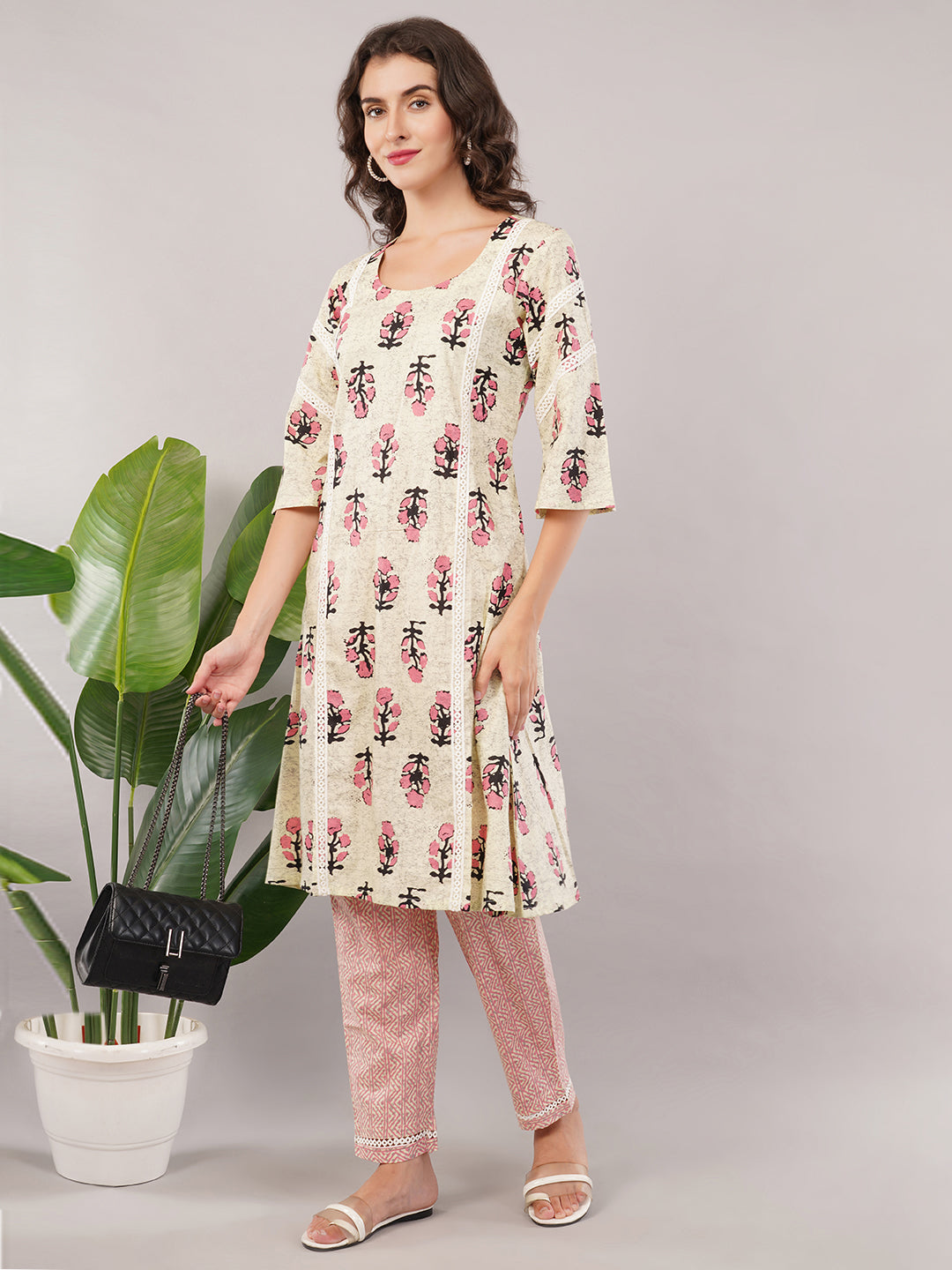 A line cotton pink set