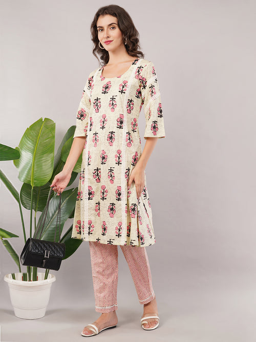 A line cotton pink set