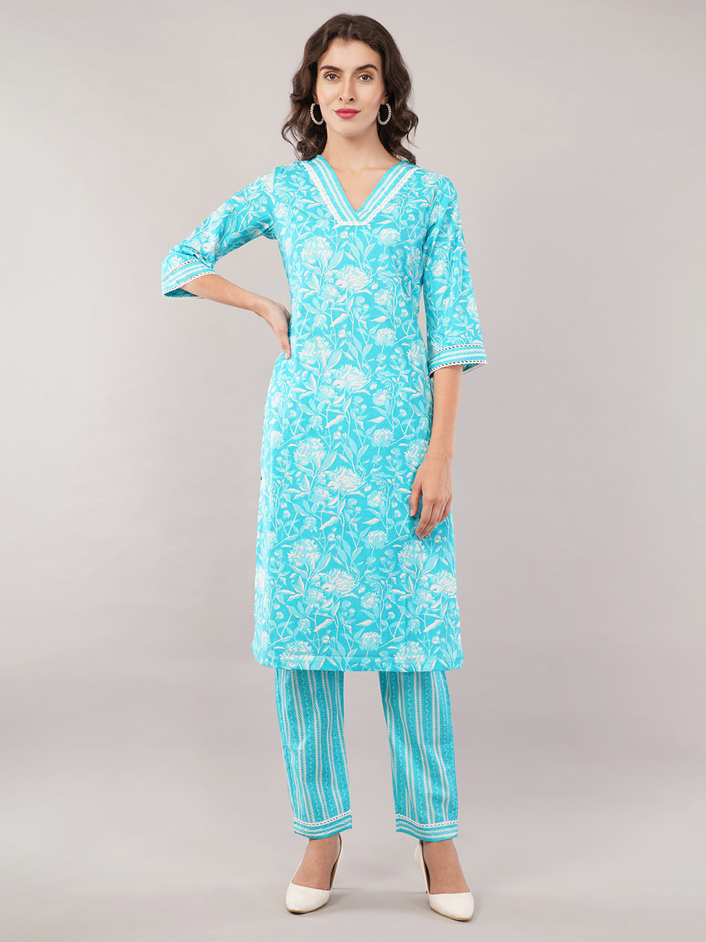 Cotton kurti & trouser set