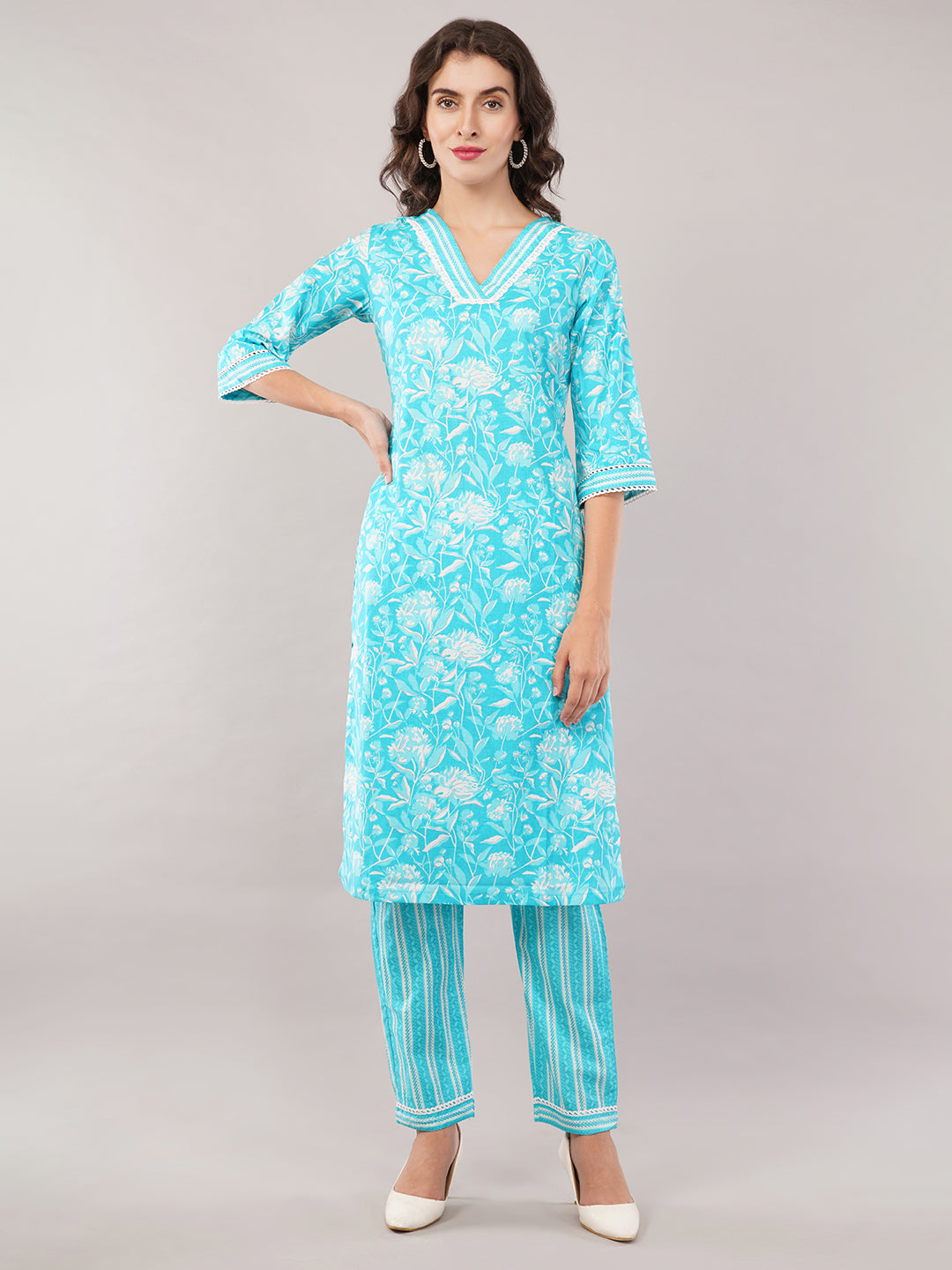 Cotton kurti & trouser set