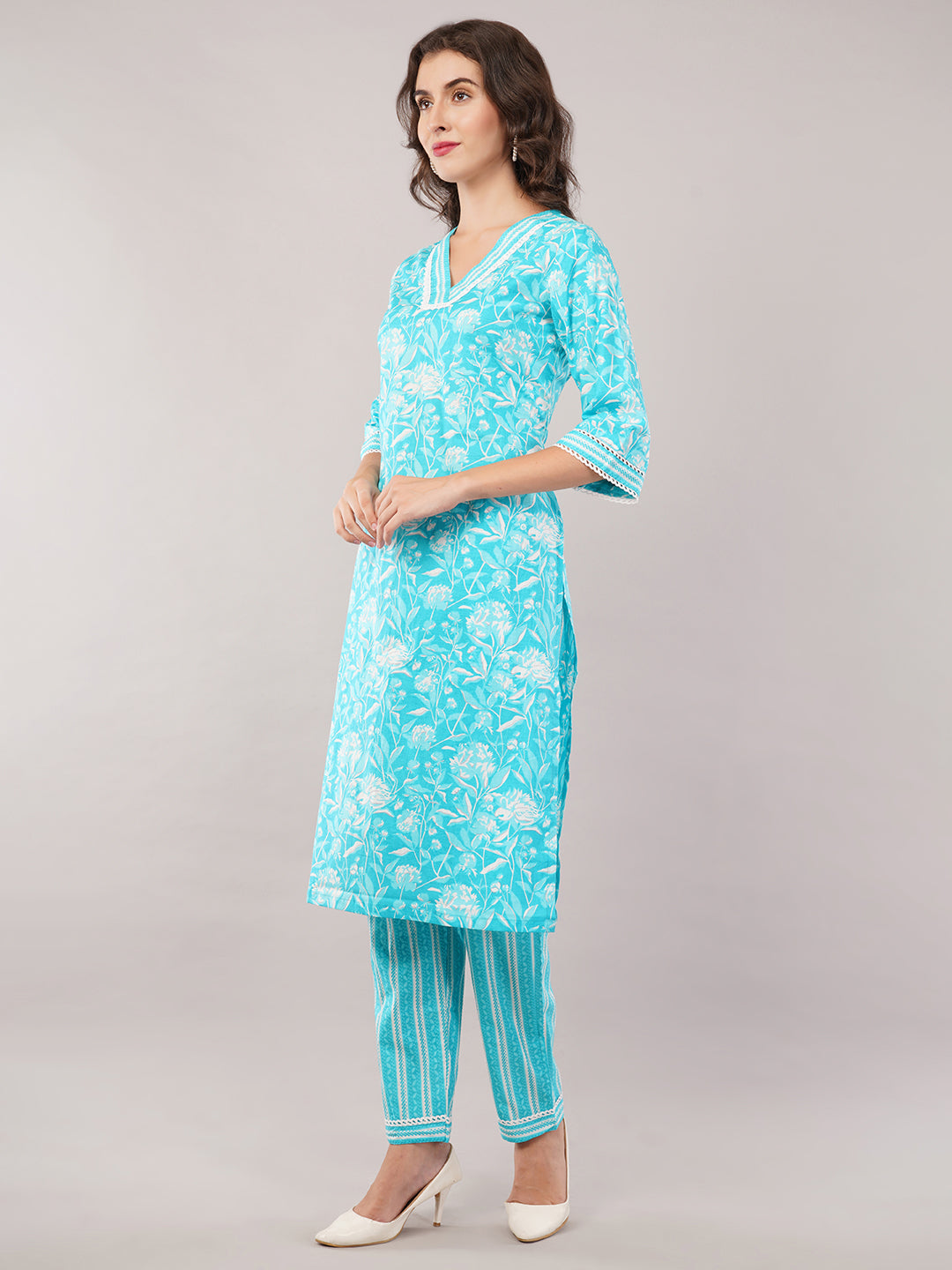 Cotton kurti & trouser set
