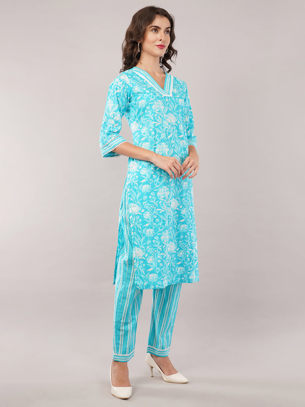 Cotton kurti & trouser set
