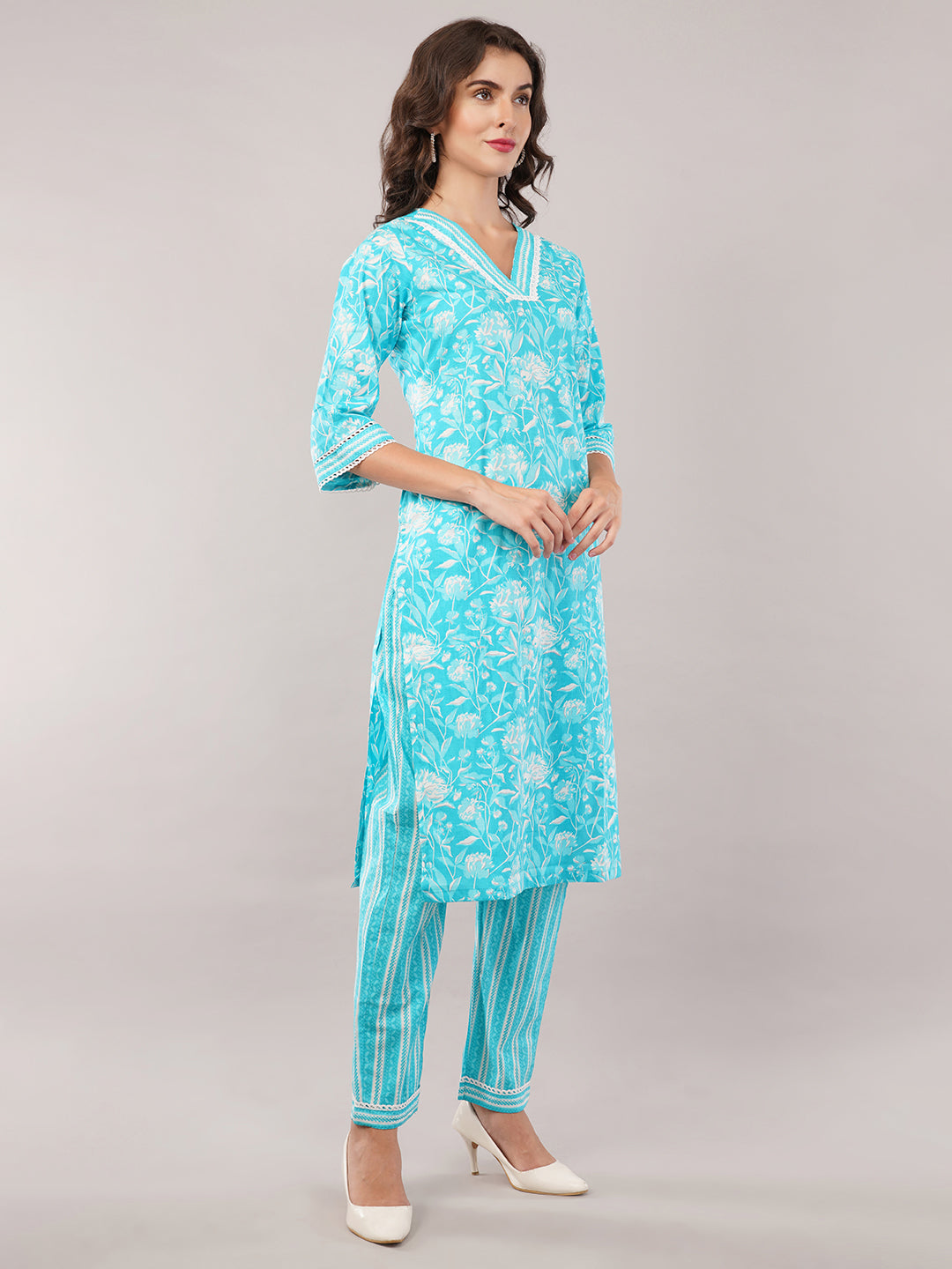 Cotton kurti & trouser set