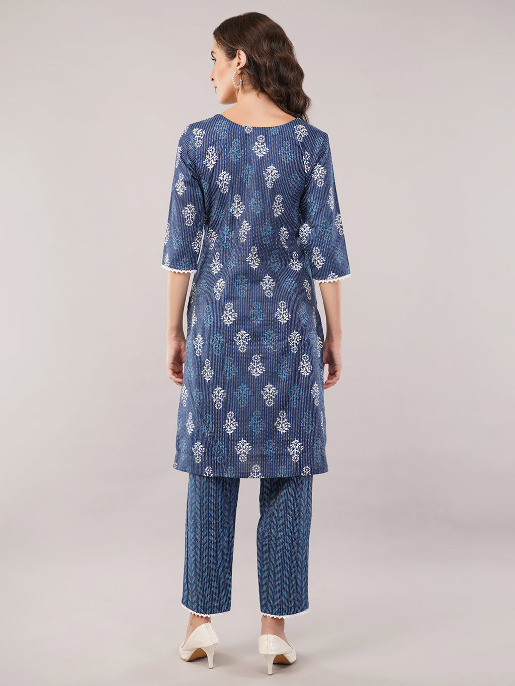 Katha indigo kurti with trouser