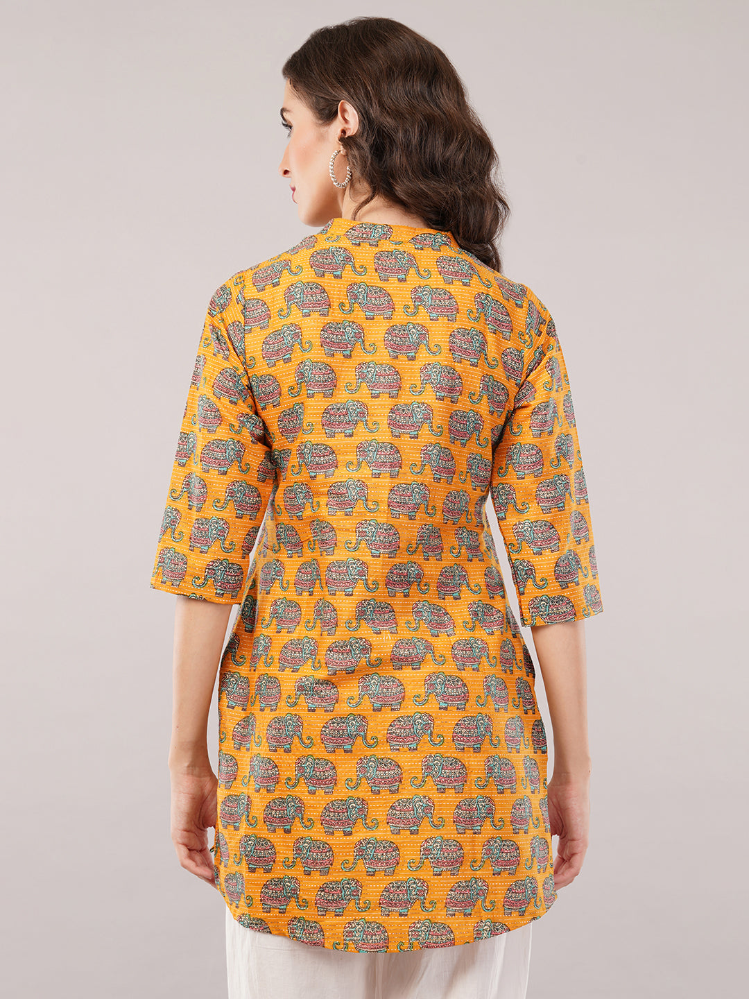 Katha Yellow Short kurti