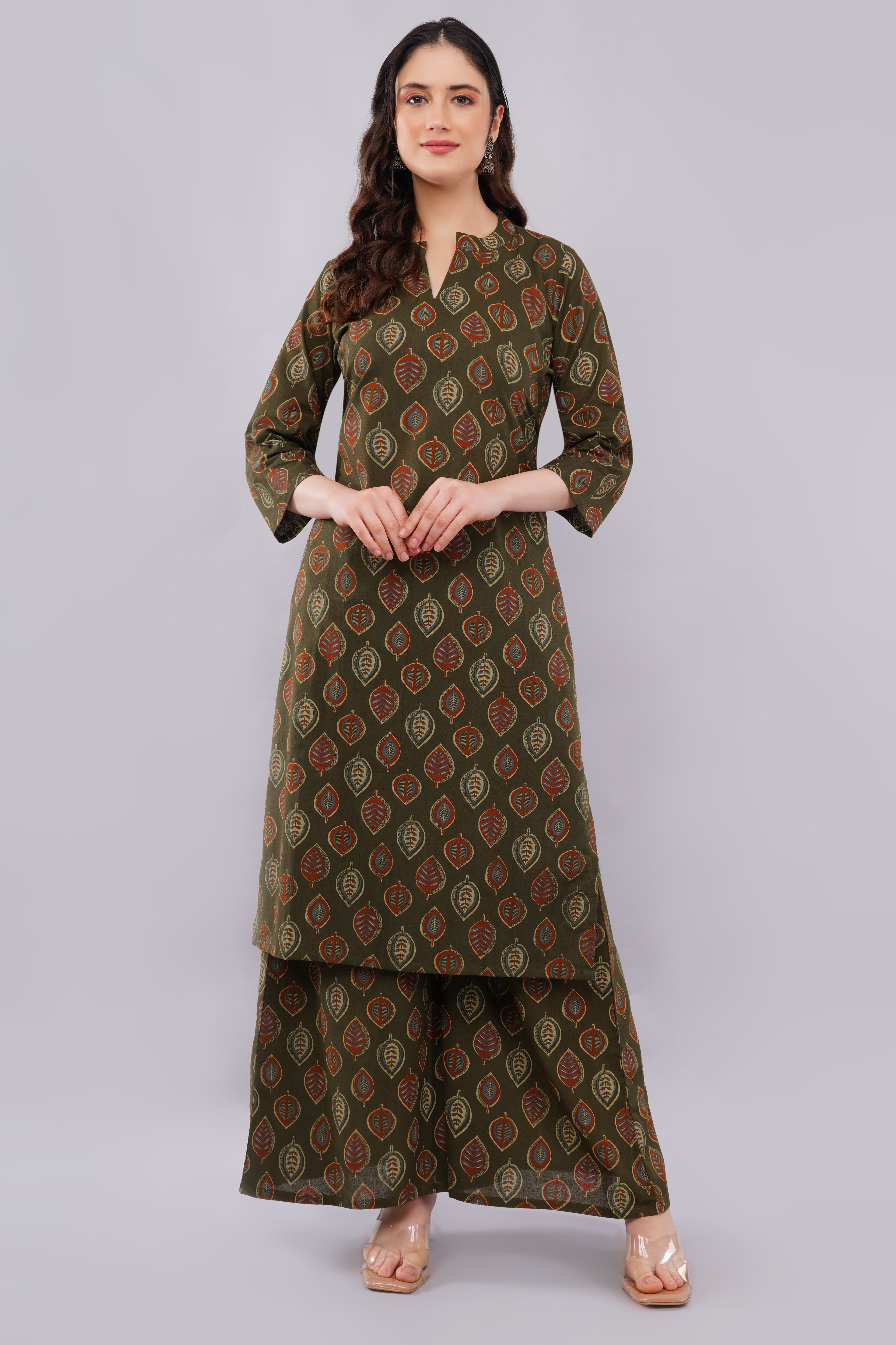 Cotton kurti plazo set