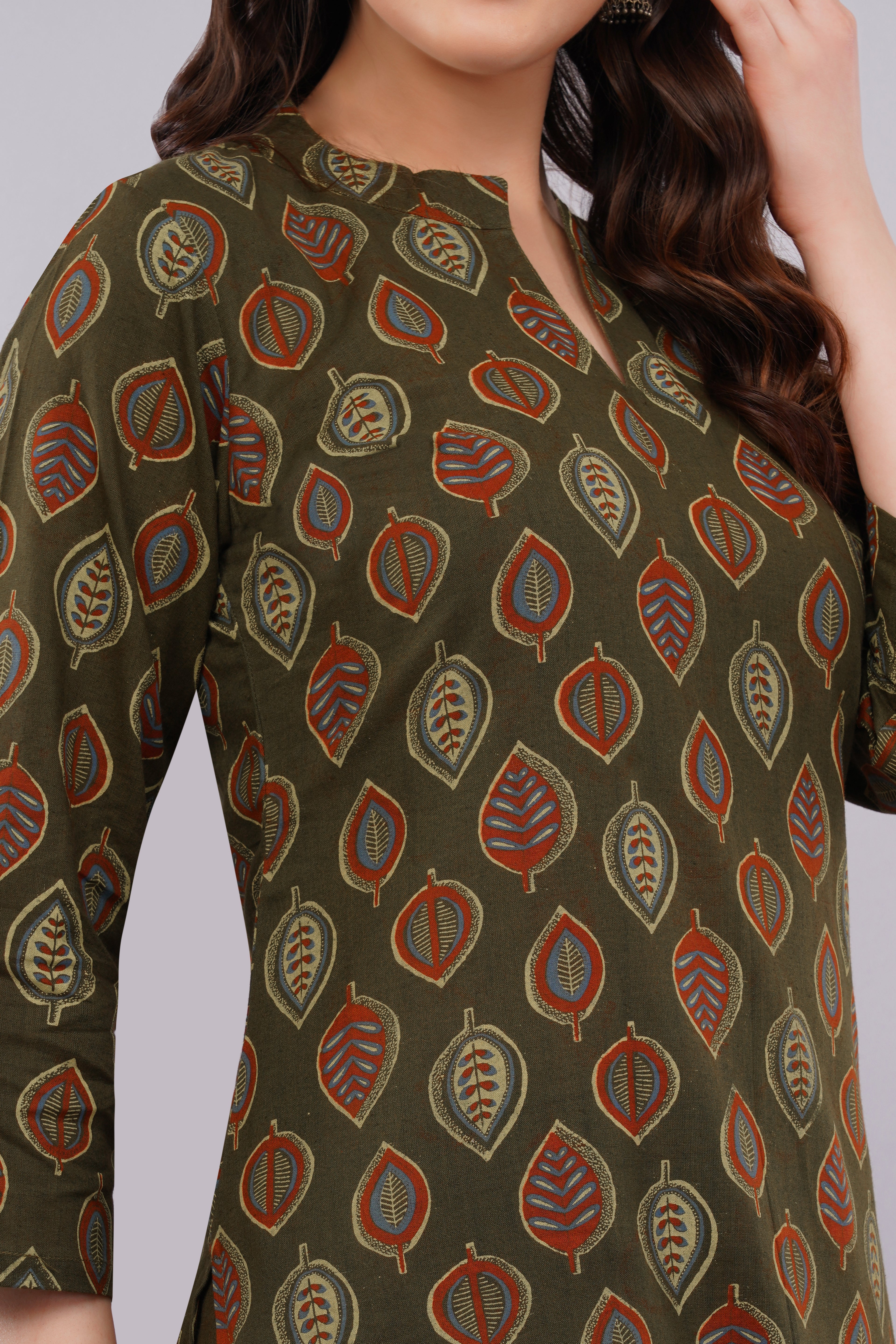 Cotton kurti plazo set