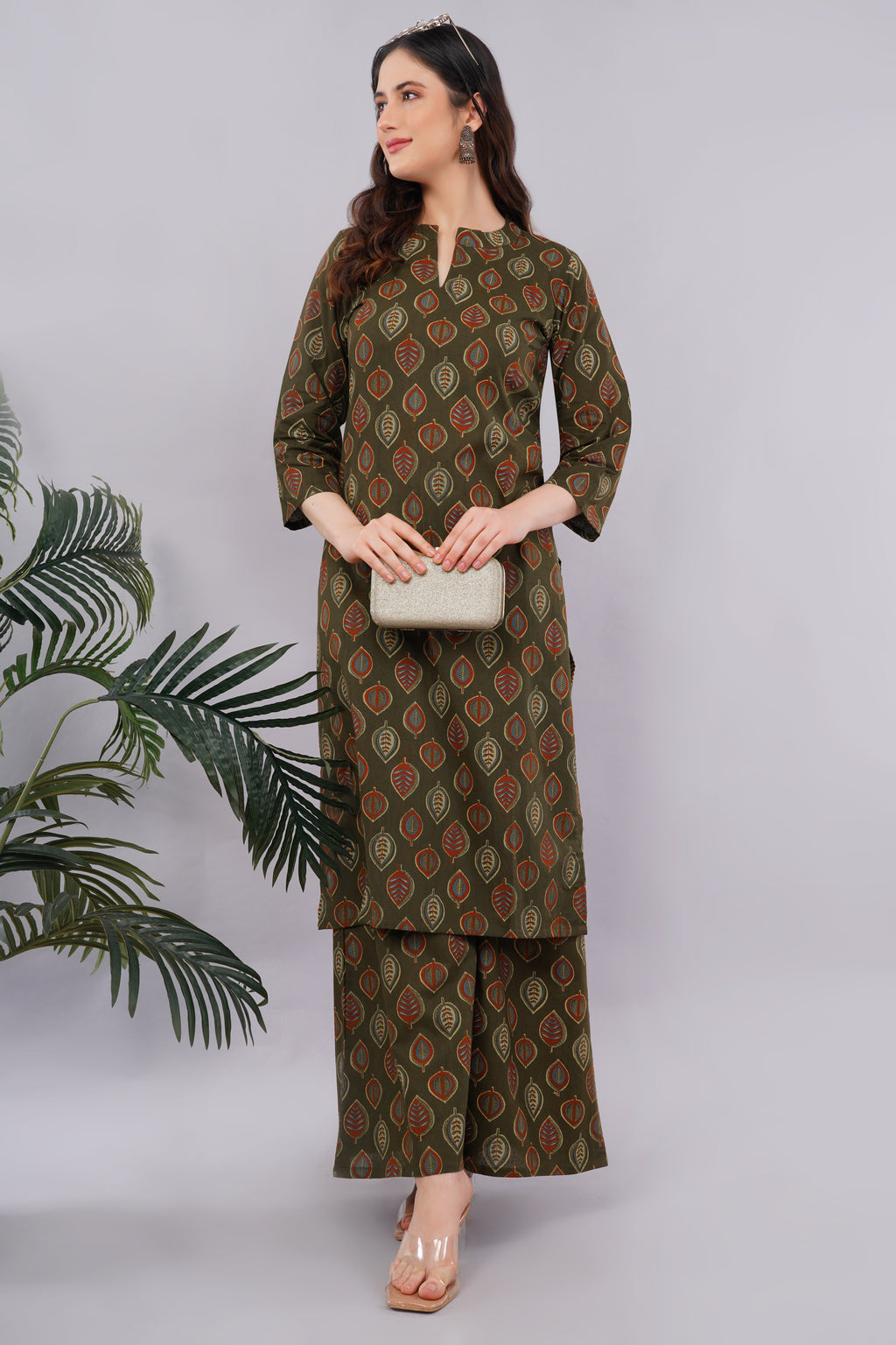 Cotton kurti plazo set
