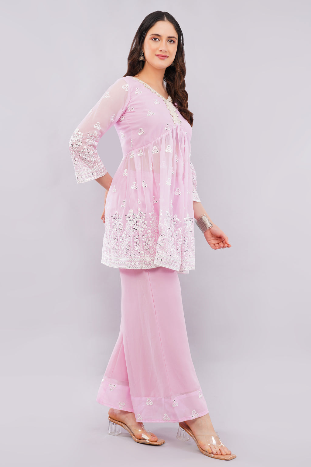 Mirror work top & plaza set