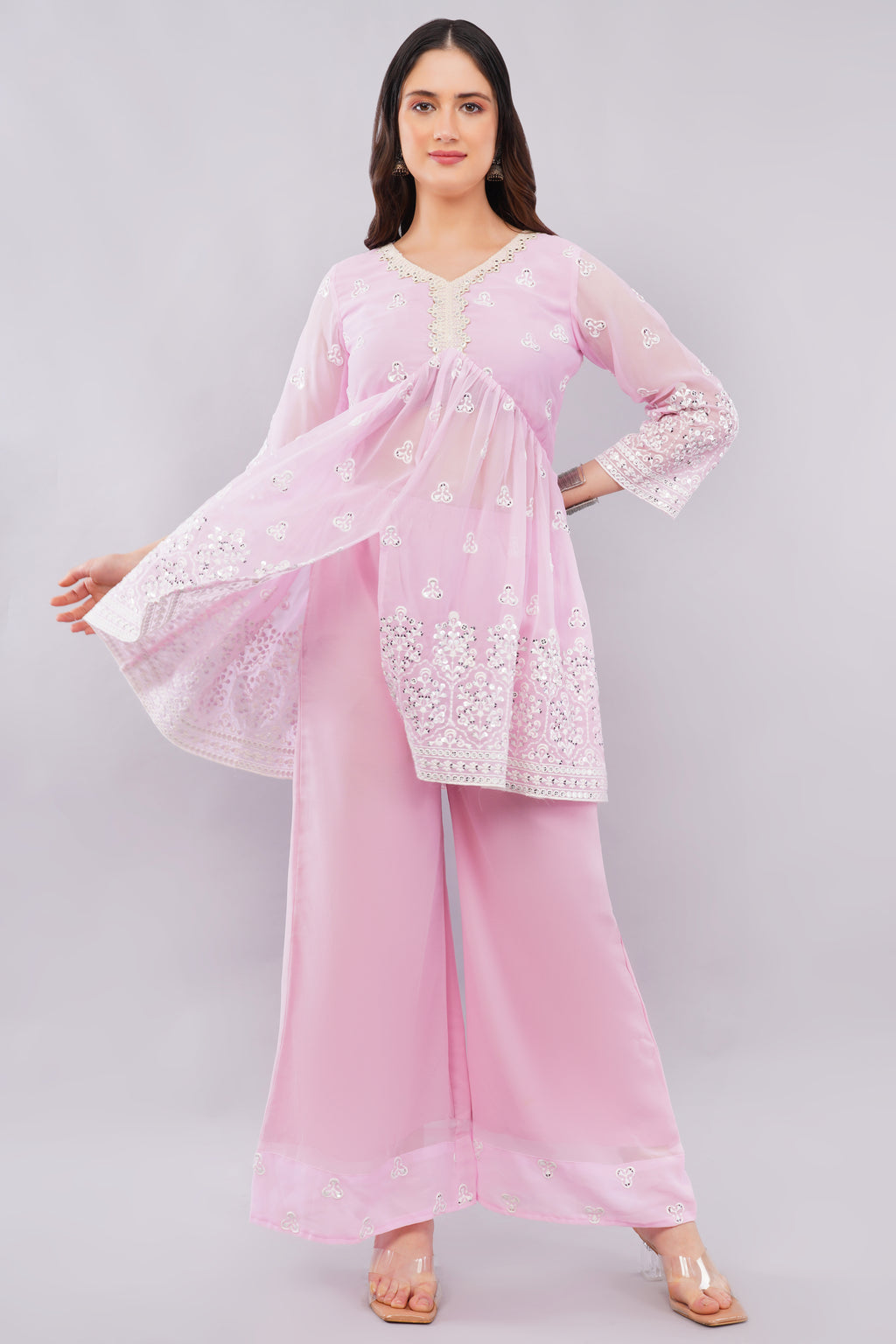 Mirror work top & plaza set