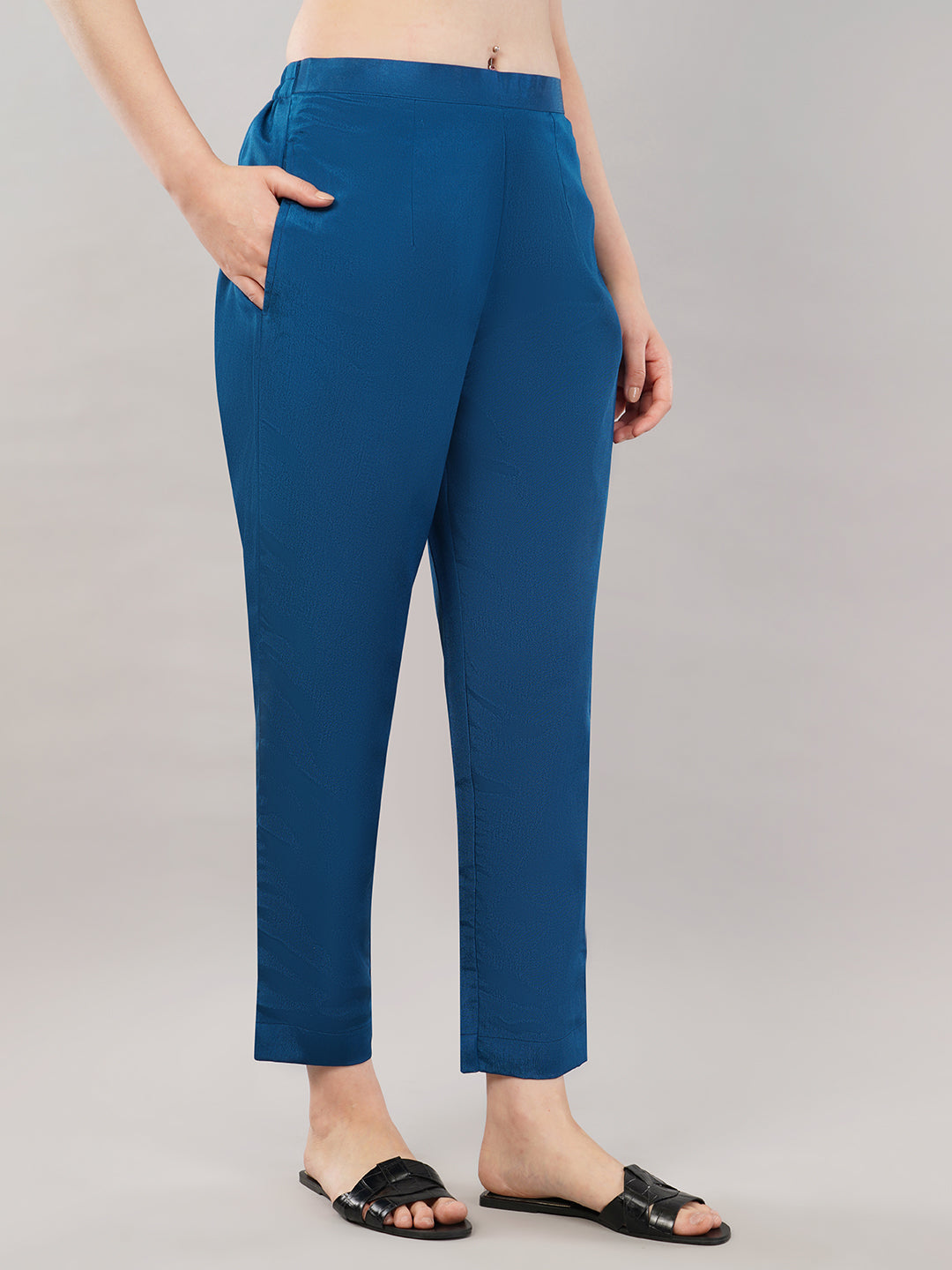 Blue Zari work kurti set