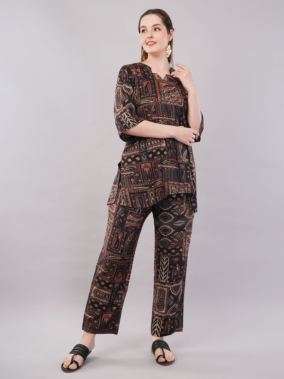 Black summer kurta trouser set