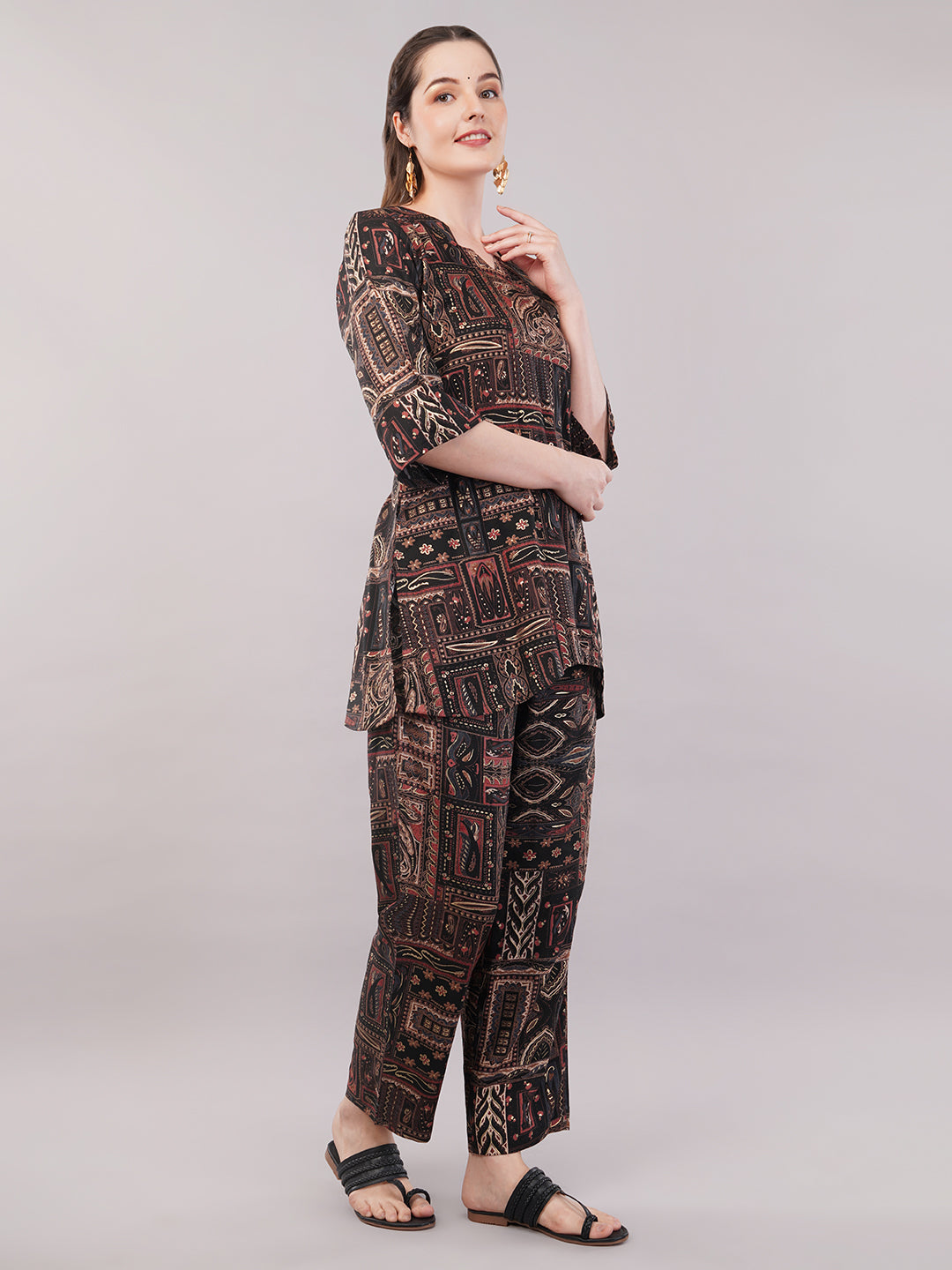 Black summer kurta trouser set