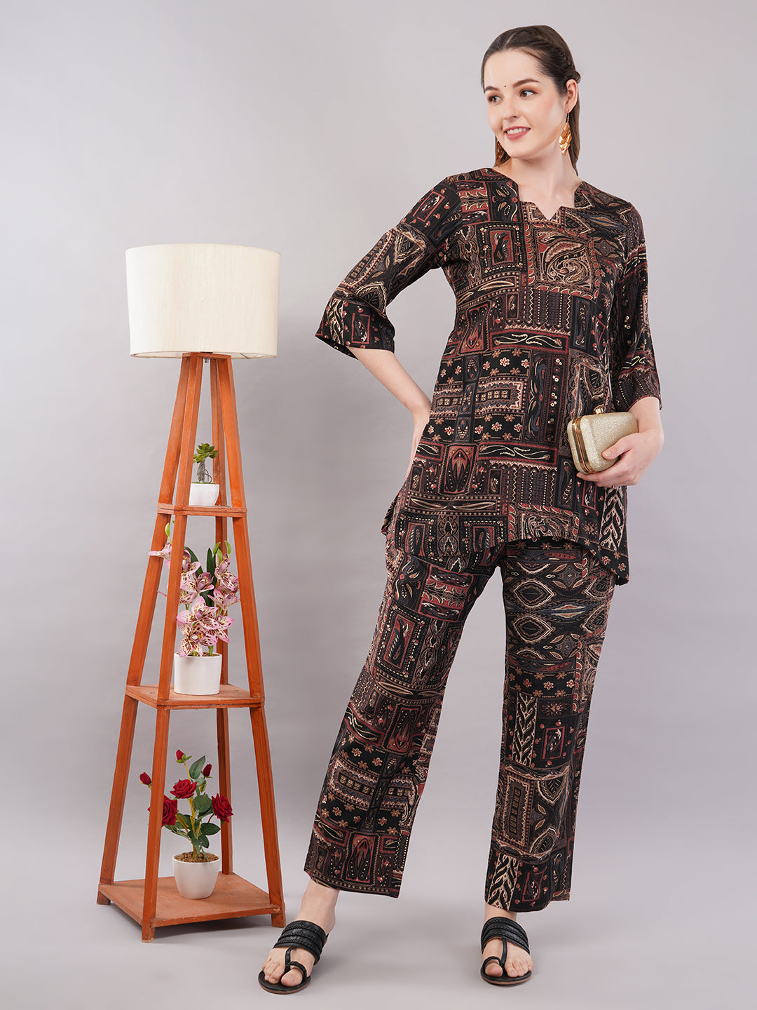 Black summer kurta trouser set
