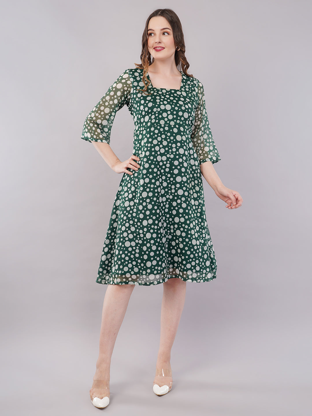 Polka dot midi dress