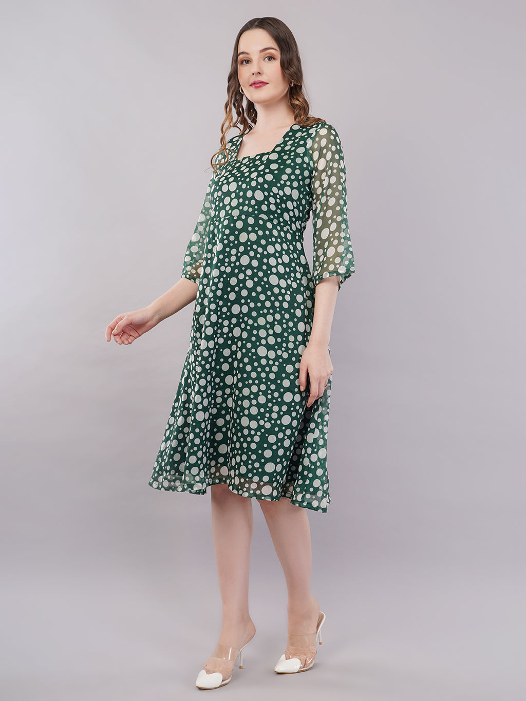Polka dot midi dress