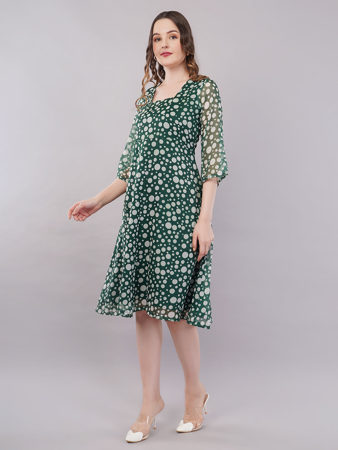 Polka dot midi dress