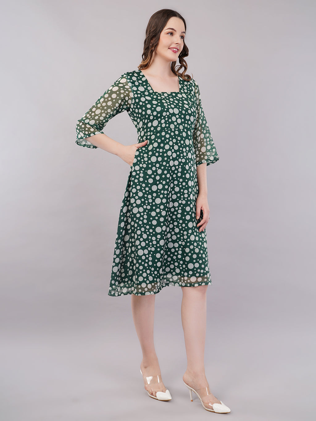 Polka dot midi dress