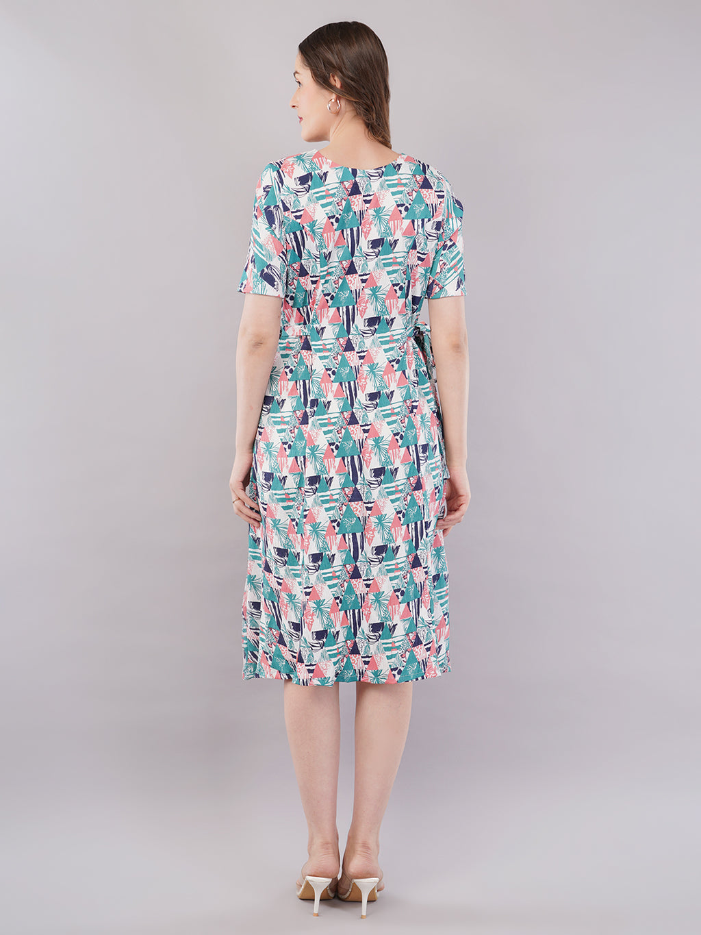 Geometrical print midi dress