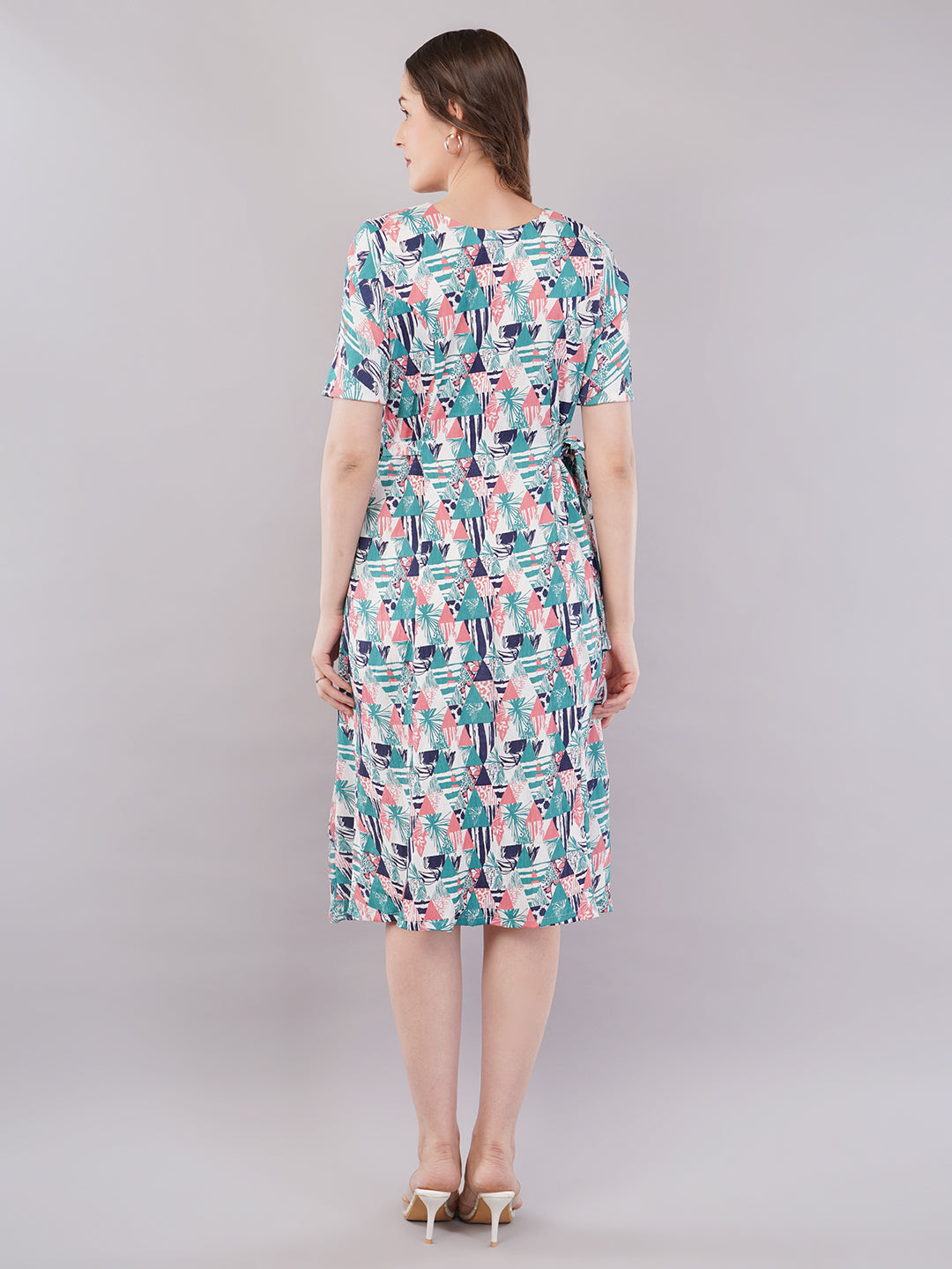 Geometrical print midi dress
