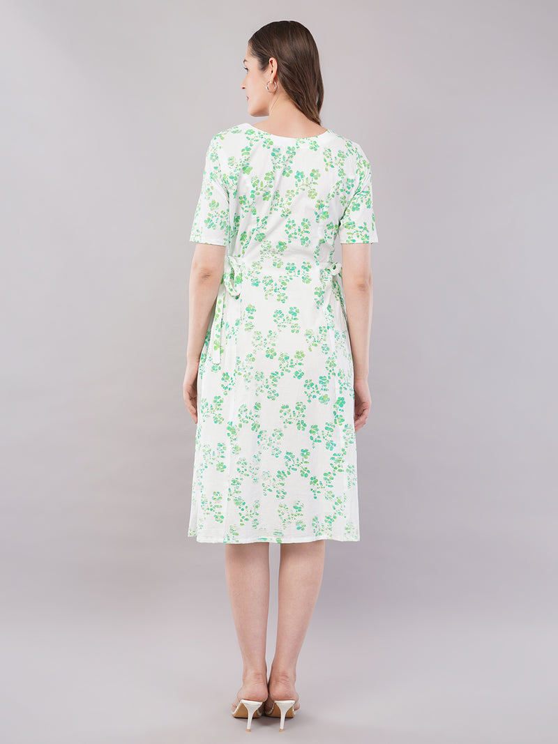 Floral cotton midi dress