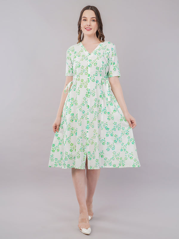 Floral cotton midi dress
