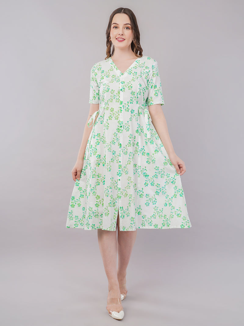 Floral cotton midi dress
