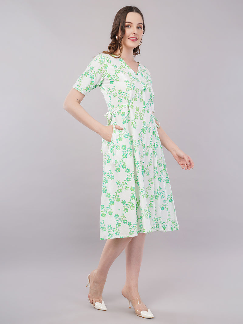 Floral cotton midi dress