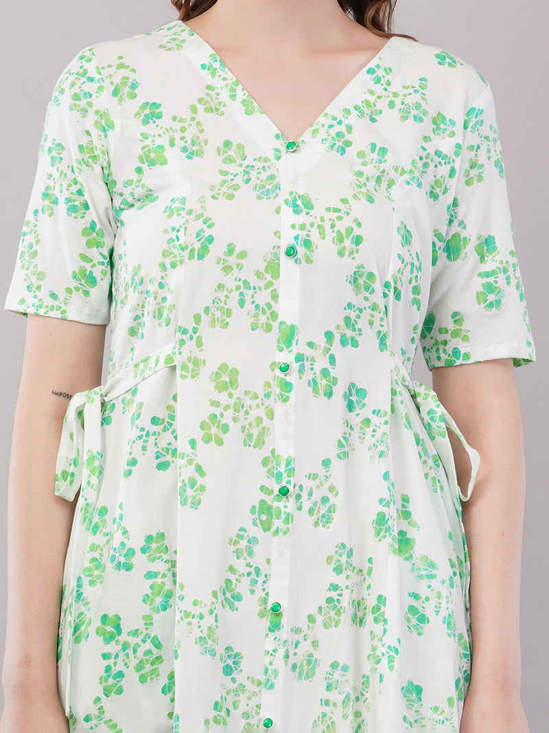 Floral cotton midi dress