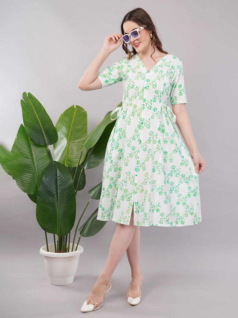 Floral cotton midi dress