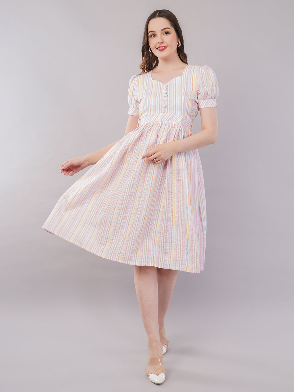 Summer white midi dress