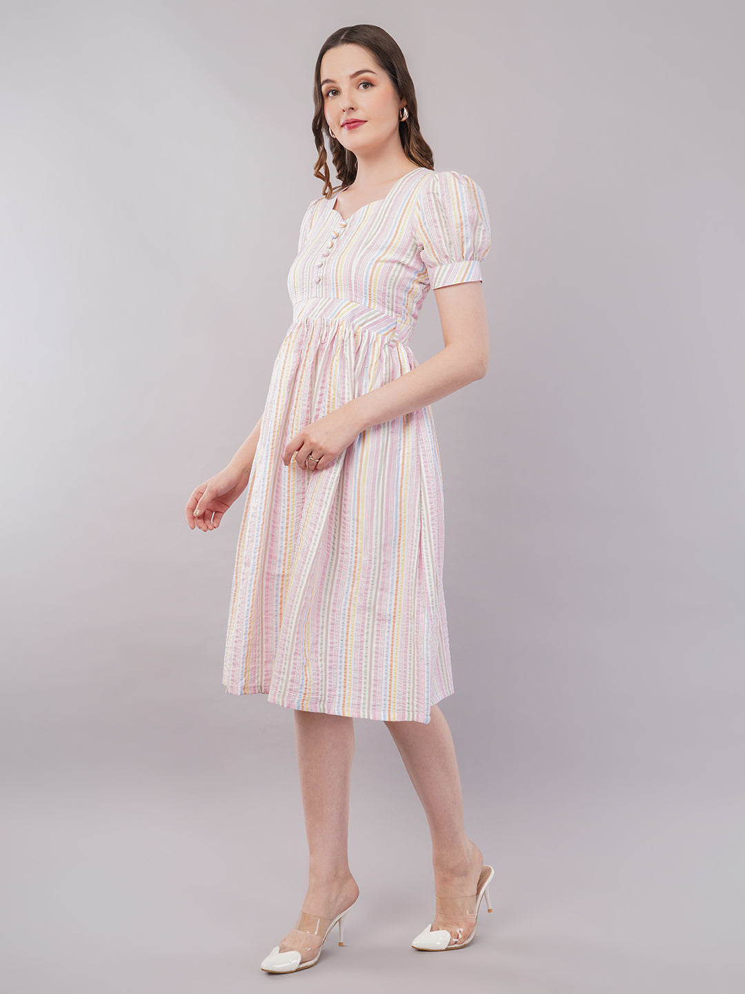Summer white midi dress