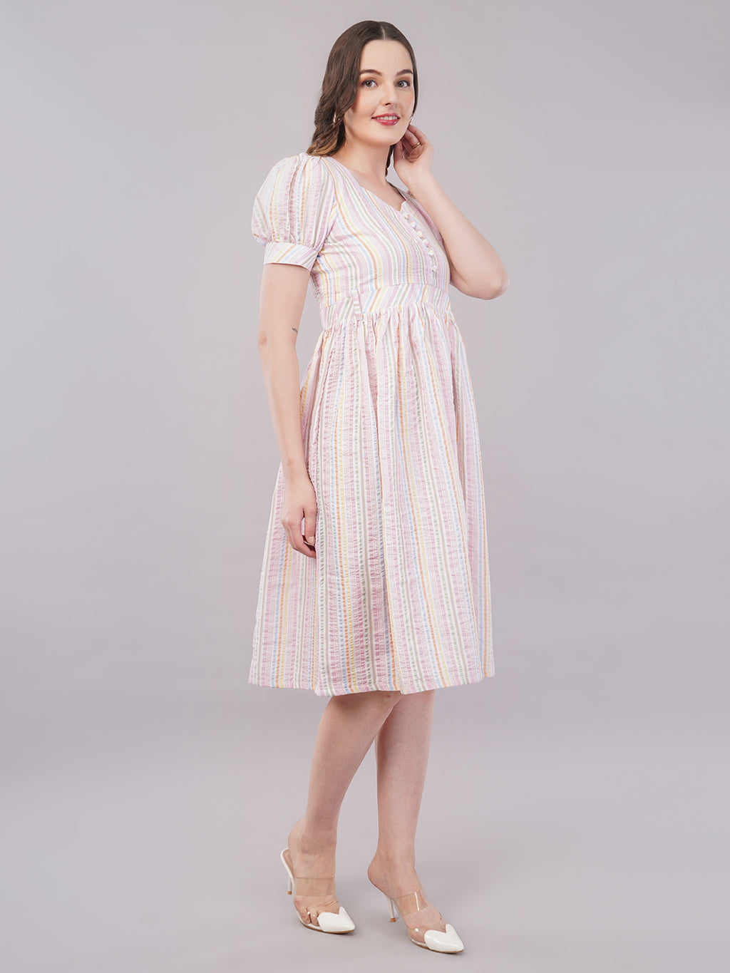 Summer white midi dress