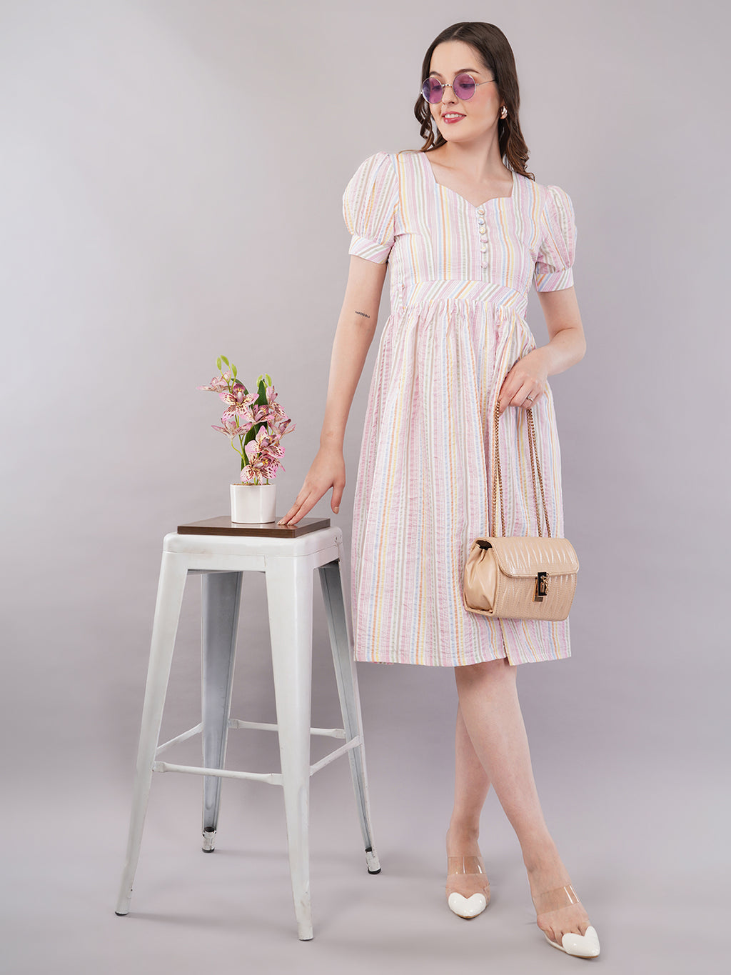 Summer white midi dress