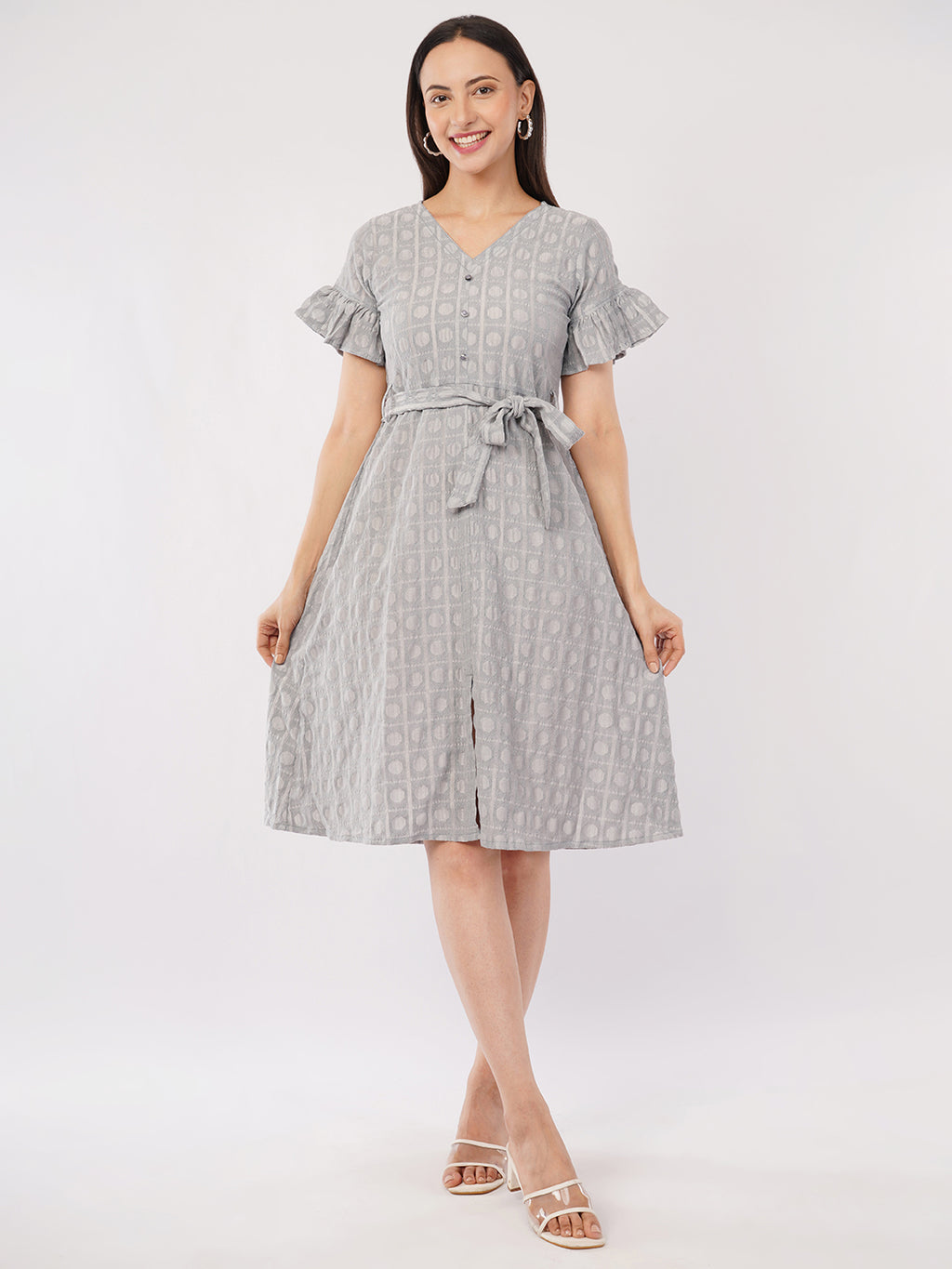 Grey midi dress