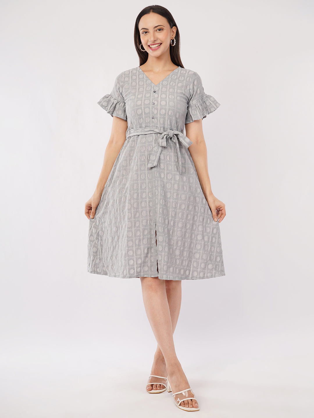 Grey midi dress