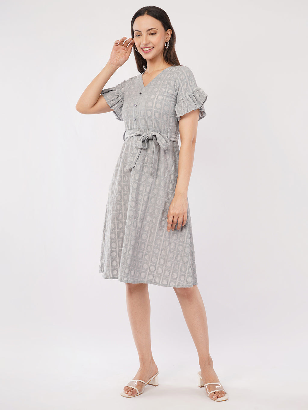 Grey midi dress
