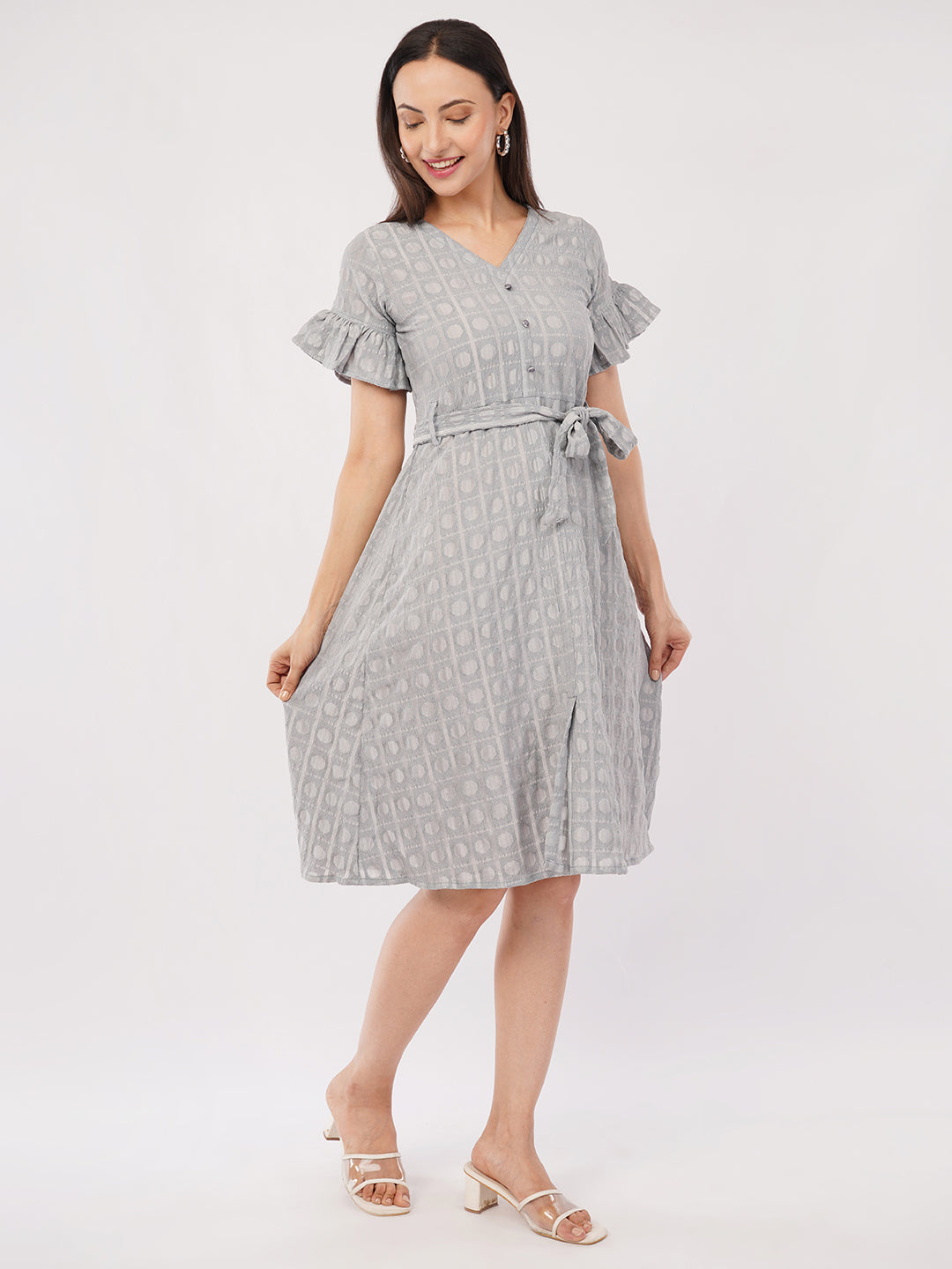 Grey midi dress
