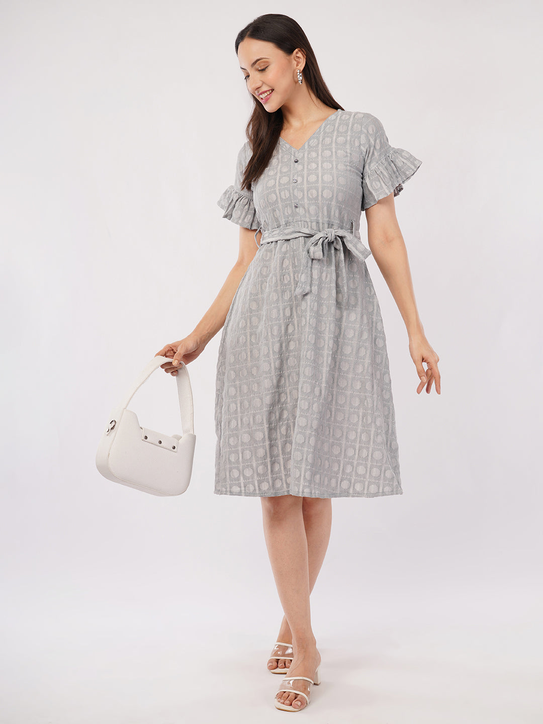 Grey midi dress