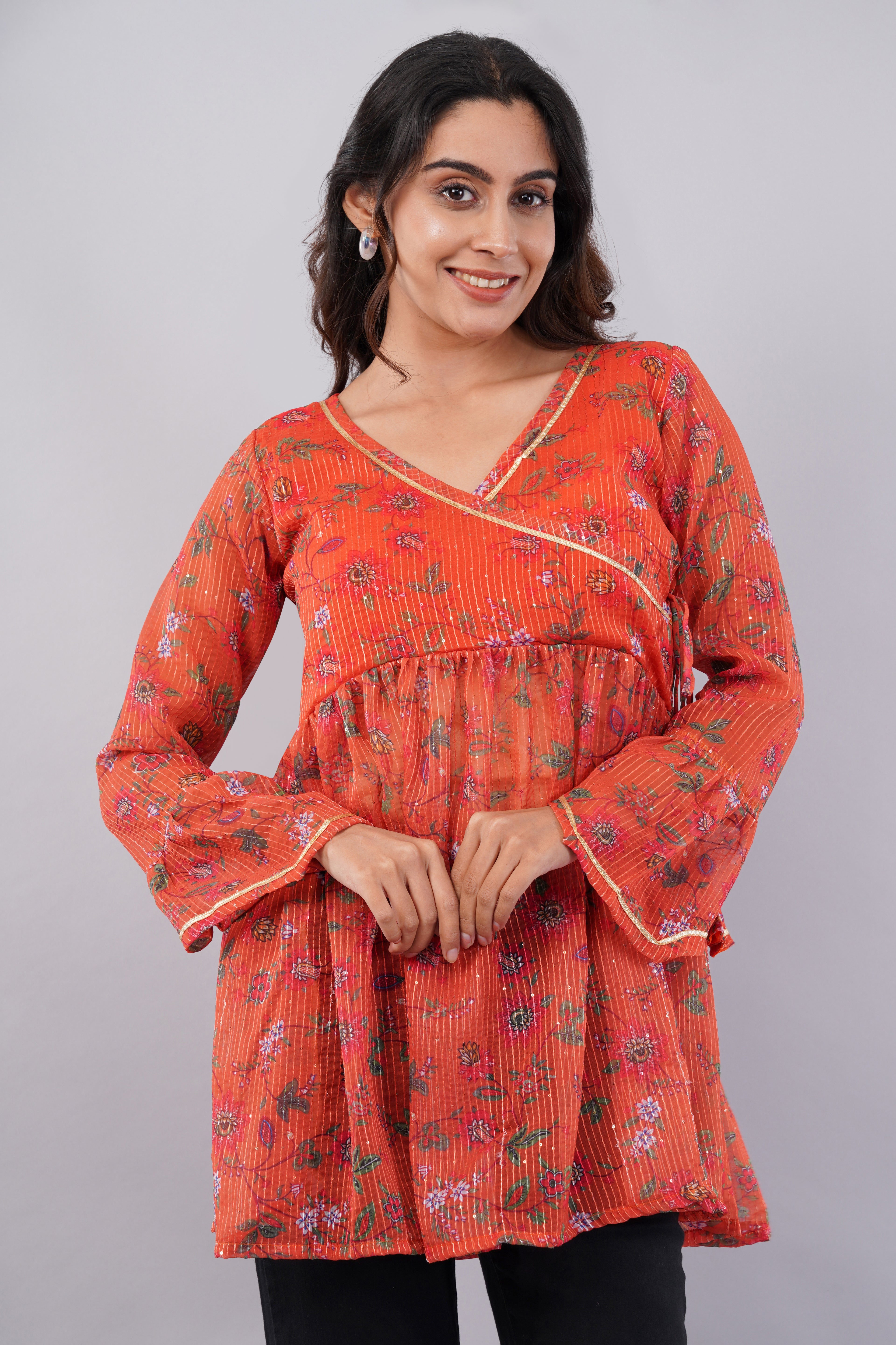 Orange georgette Top