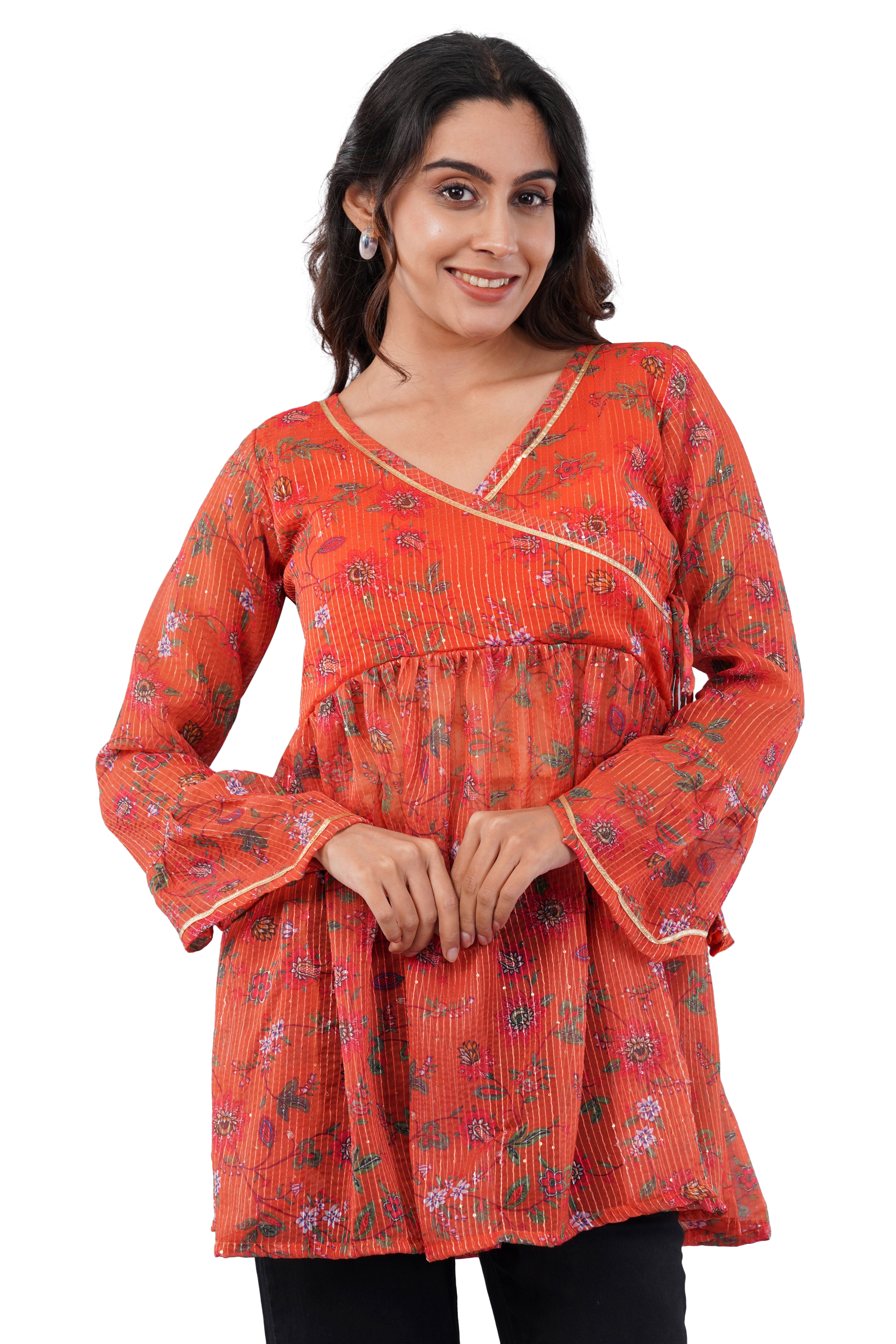 Orange georgette Top