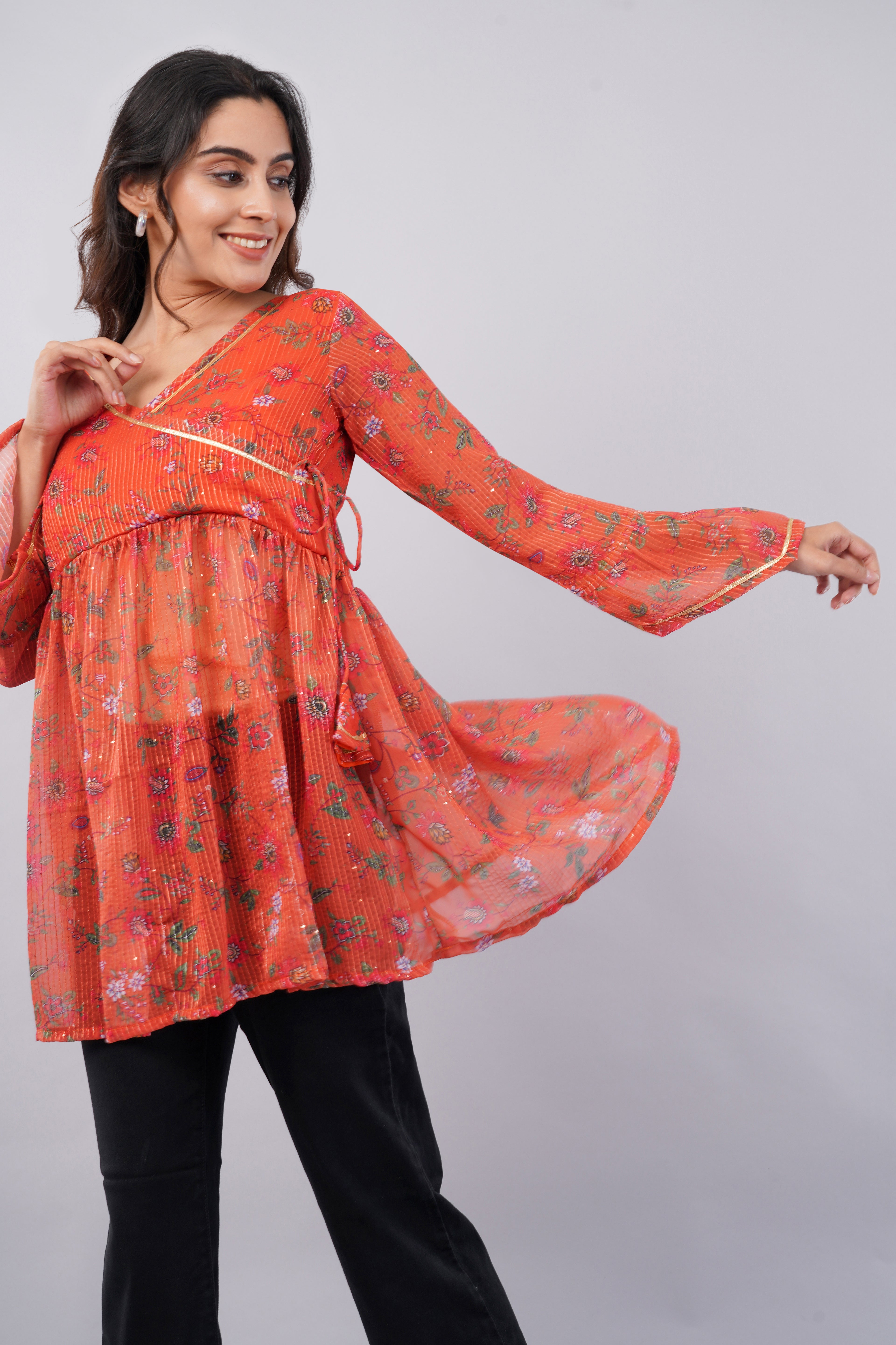 Orange georgette Top