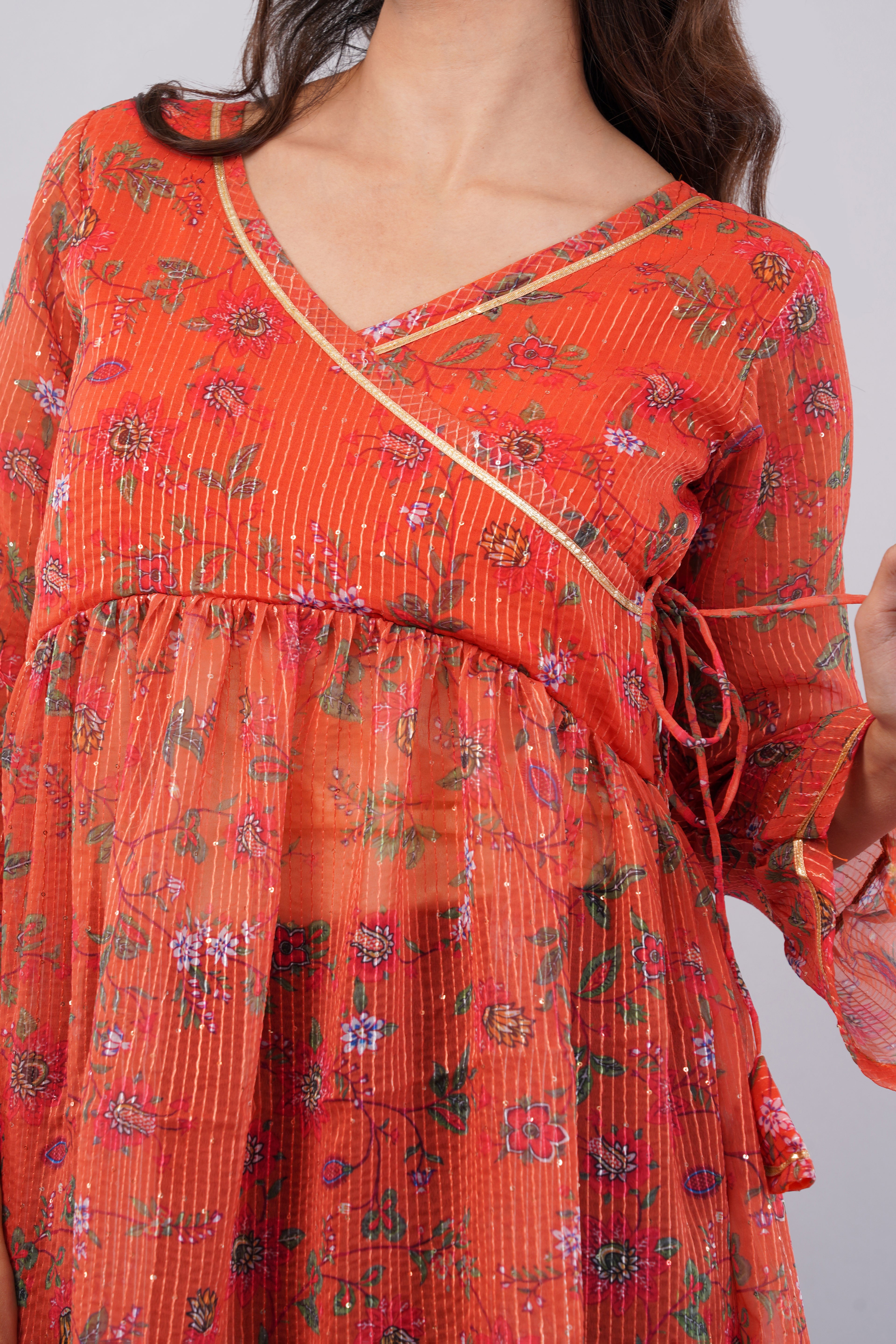 Orange georgette Top