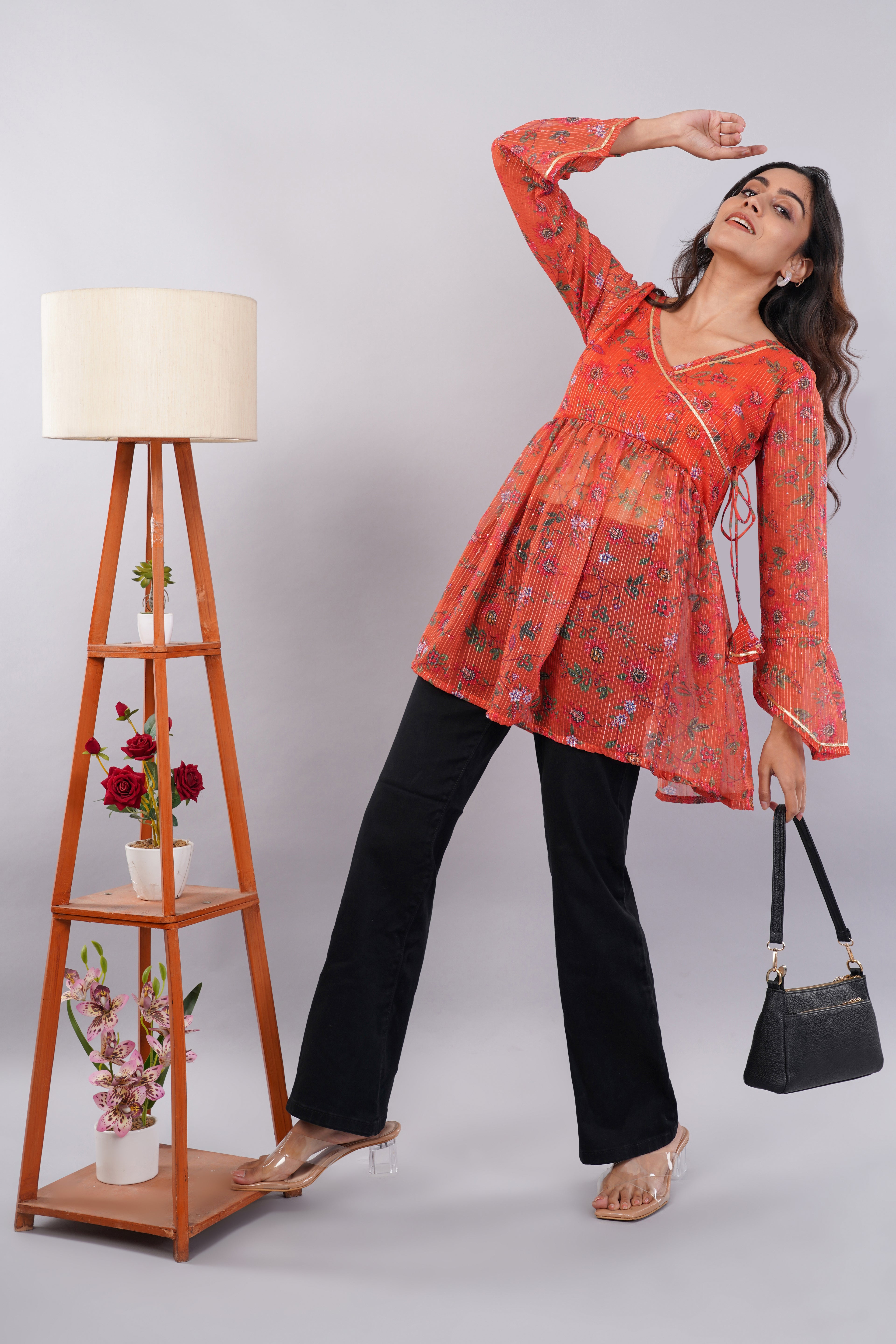 Orange georgette Top