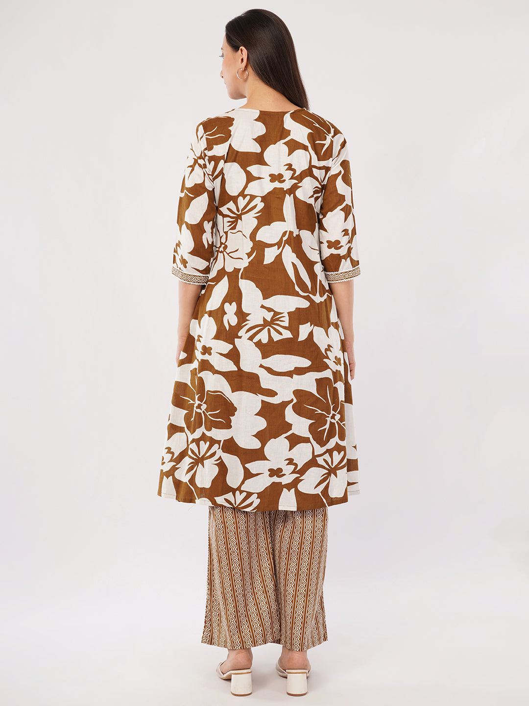 A line Cotton kurti plazo set