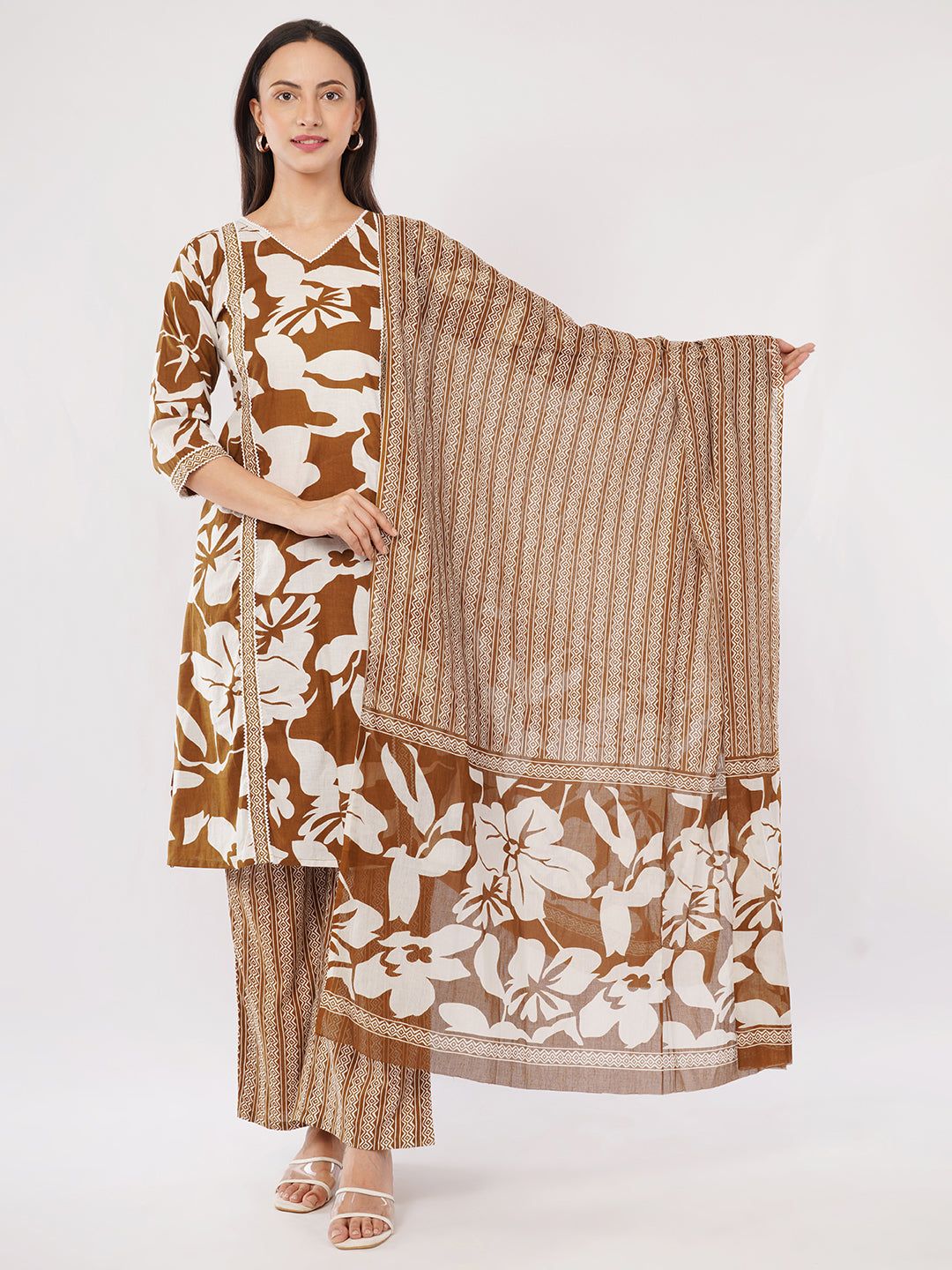 A line Cotton kurti plazo set