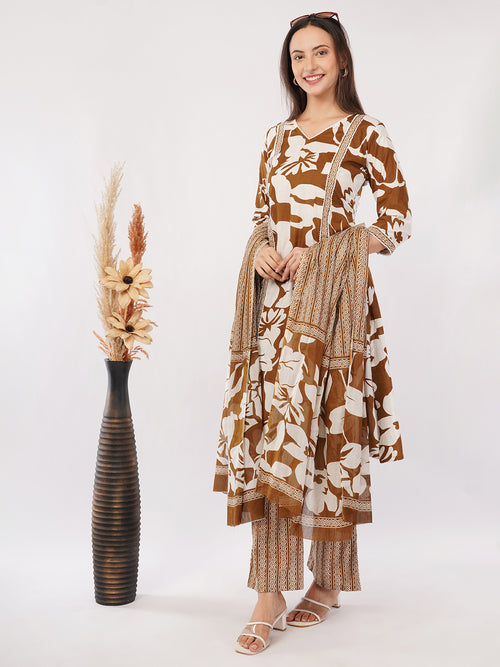 A line Cotton kurti plazo set