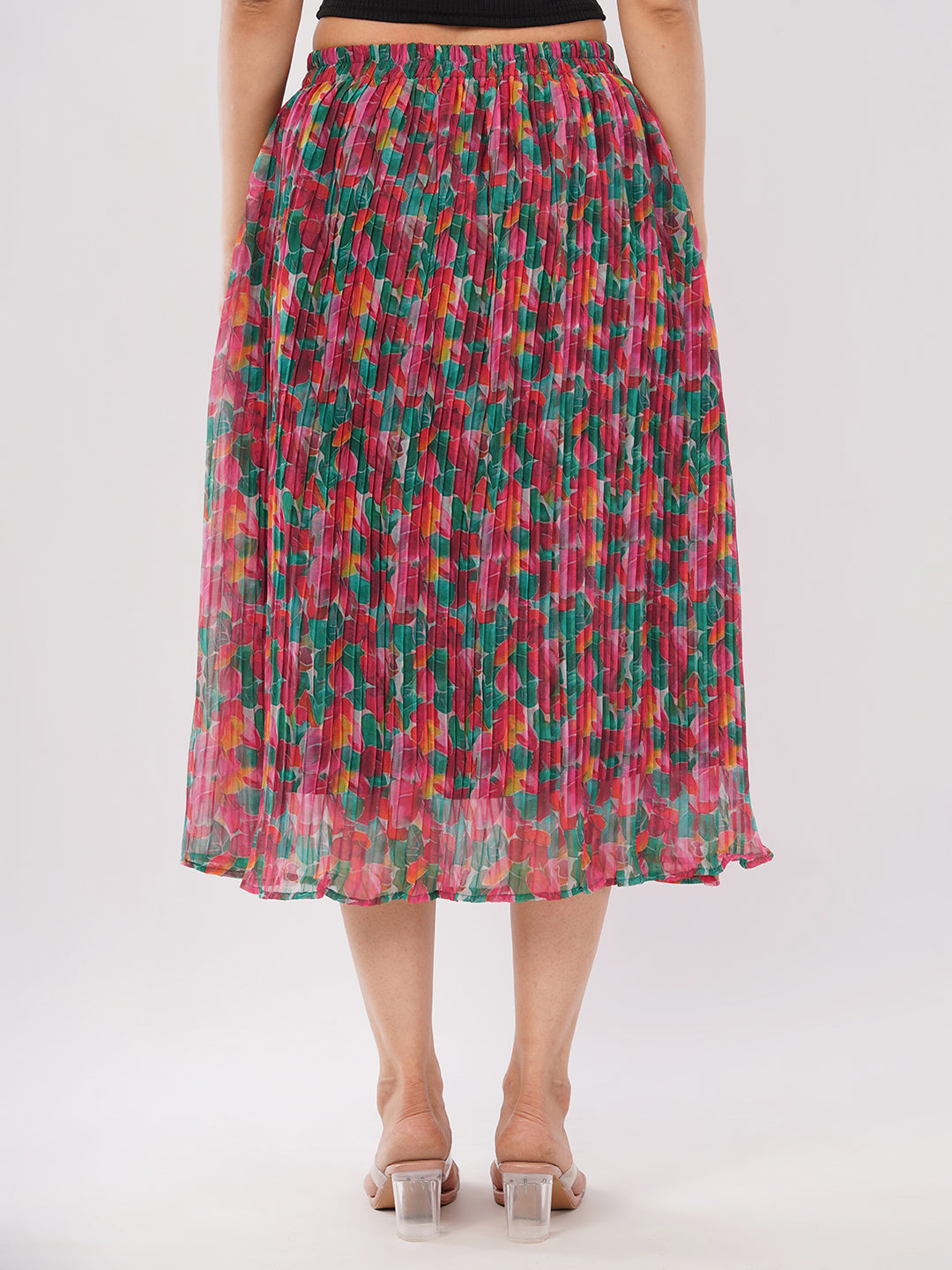Midi crushed skirt